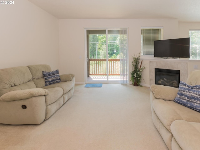 view of carpeted living room