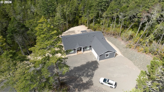 aerial view with a forest view