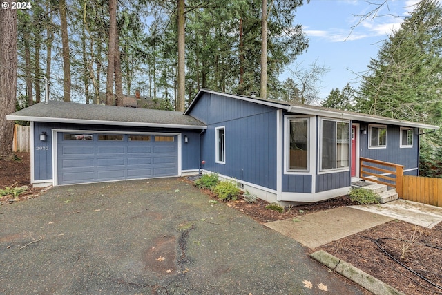 view of front of home with a garage