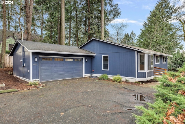 view of front of house with a garage