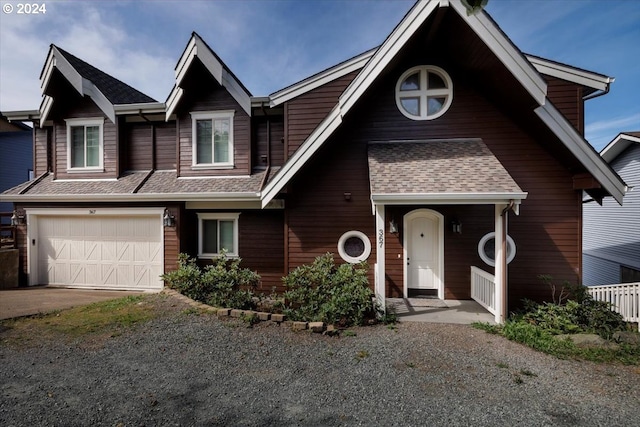 view of front of property featuring a garage