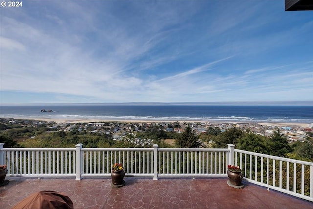 water view with a view of the beach