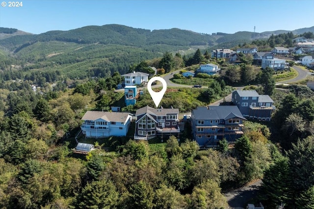 bird's eye view featuring a mountain view