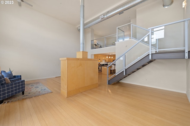 living room with hardwood / wood-style floors