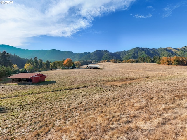 property view of mountains featuring a rural view