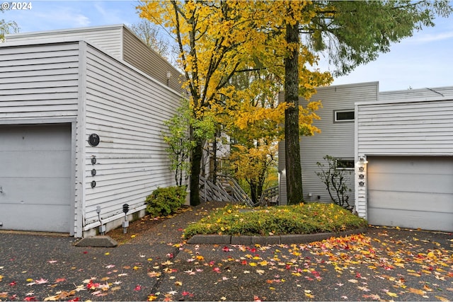 view of home's exterior featuring a garage