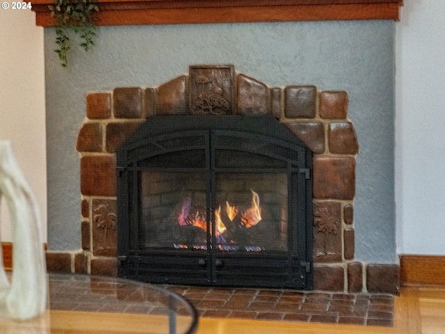 details with a fireplace