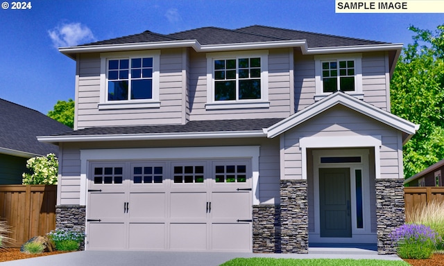 view of front of home with a garage