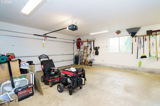 garage featuring a garage door opener