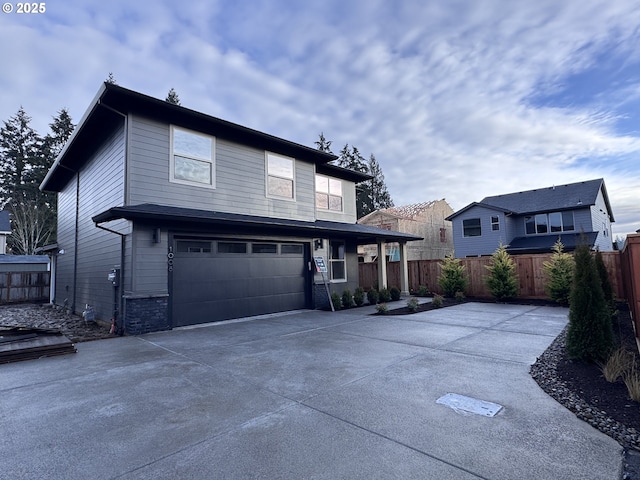 view of front facade with a garage