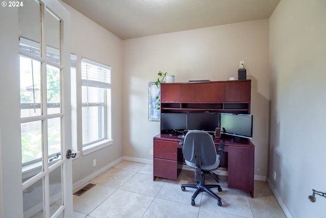 view of tiled office