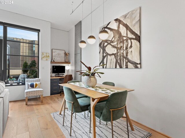 dining room with light hardwood / wood-style floors