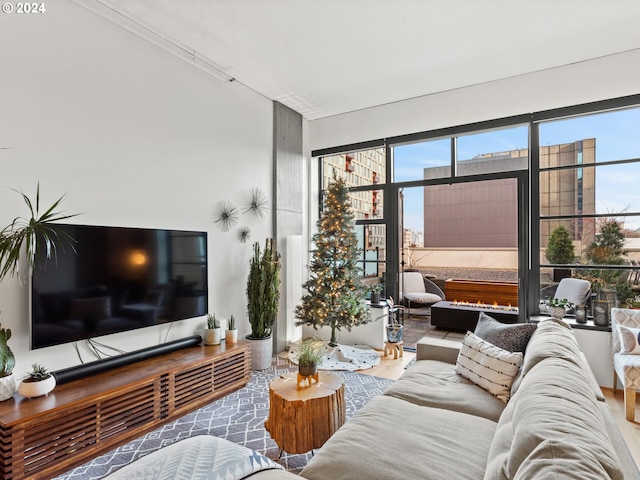 living room featuring hardwood / wood-style flooring