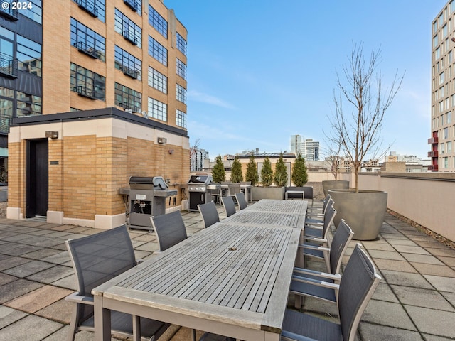 view of patio / terrace featuring a grill