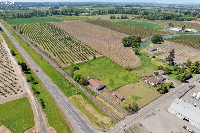 aerial view with a rural view