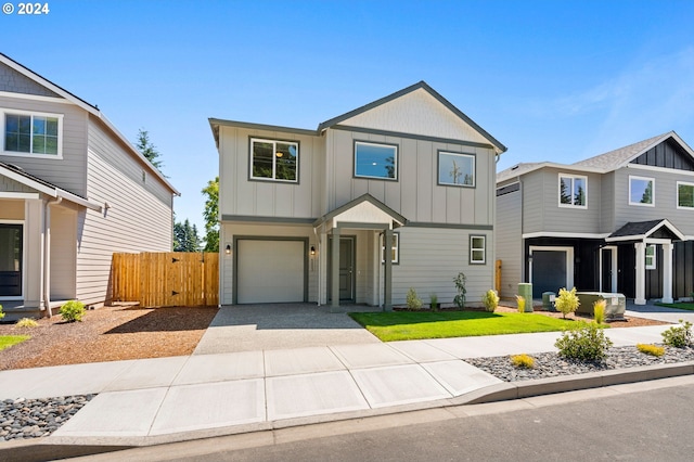 view of front facade with a garage