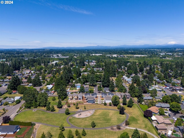 aerial view with a mountain view