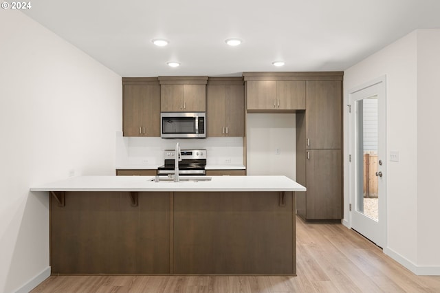 kitchen featuring light hardwood / wood-style floors and stainless steel appliances