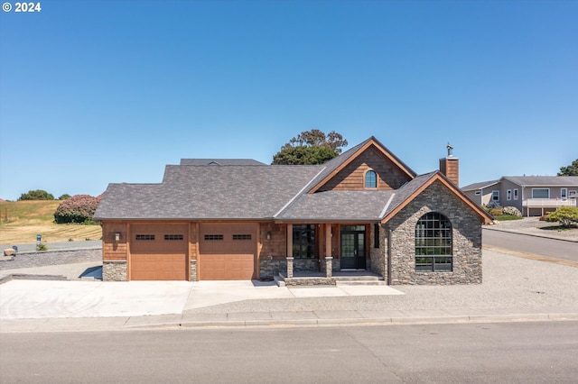 view of front of house with a garage