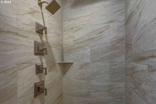 details with a tile shower