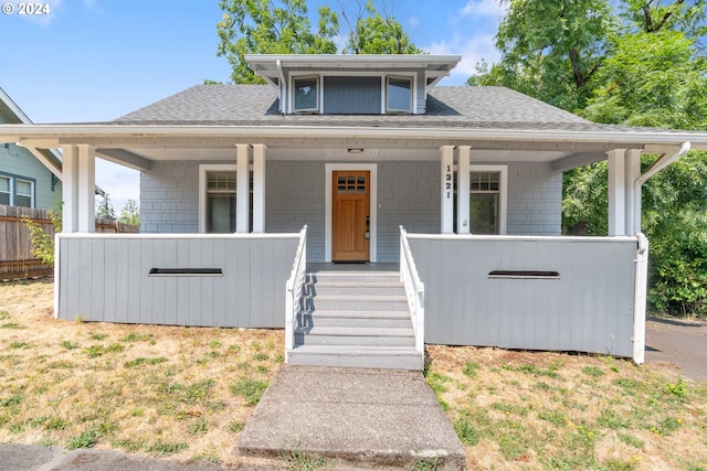 view of front of house with a porch