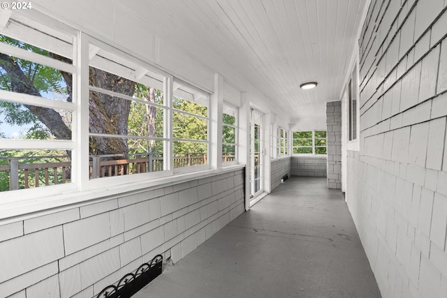 view of unfurnished sunroom