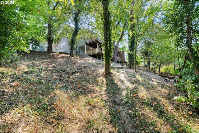 view of yard featuring a deck