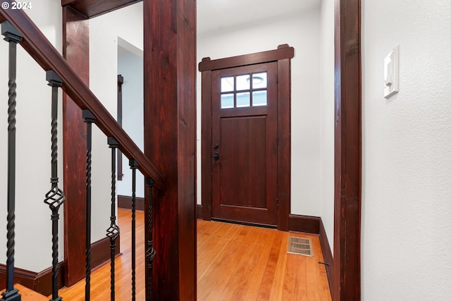 foyer entrance featuring light hardwood / wood-style floors