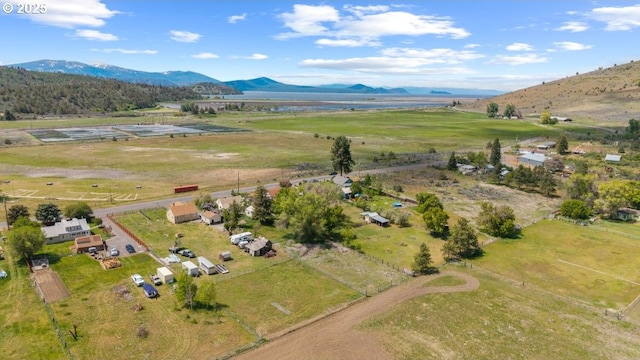5851 Wocus Rd, Klamath Falls, OR 97601 - aerial overview of property's location featuring rural landscape and mountains