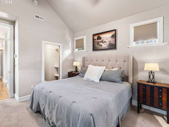 1506 NW Awbrey Rd, Bend, OR 97703 - carpeted bedroom featuring a closet and high vaulted ceiling