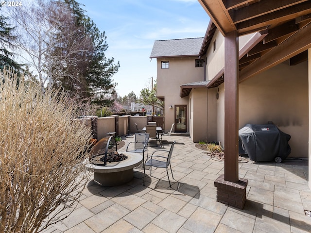 1506 NW Awbrey Rd, Bend, OR 97703 - view of patio featuring area for grilling and a fire pit