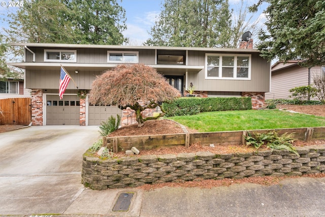 bi-level home featuring a garage