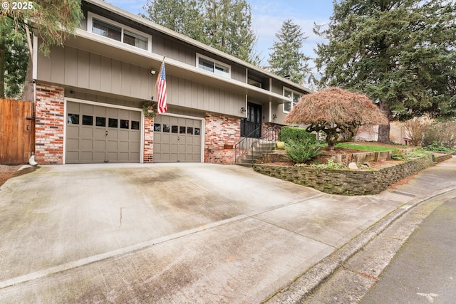 view of front of property featuring a garage