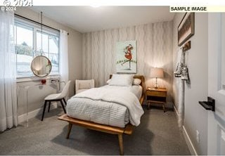 view of carpeted bedroom