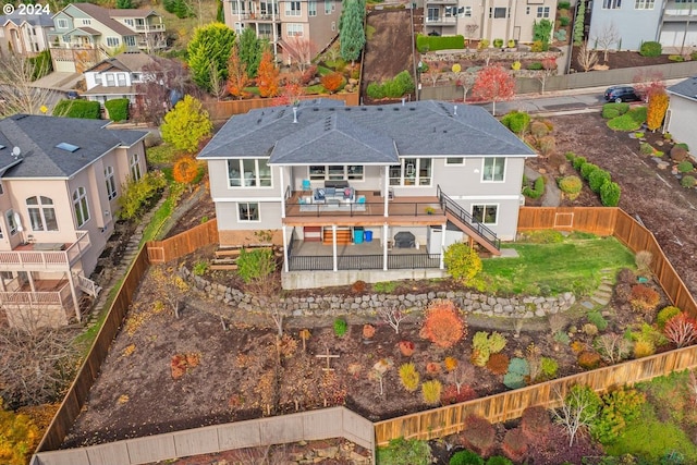 aerial view featuring a residential view