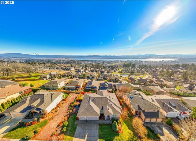 aerial view featuring a mountain view