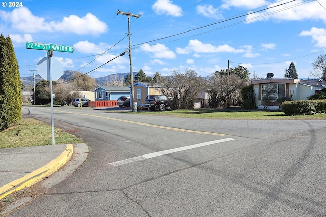 view of road featuring a mountain view