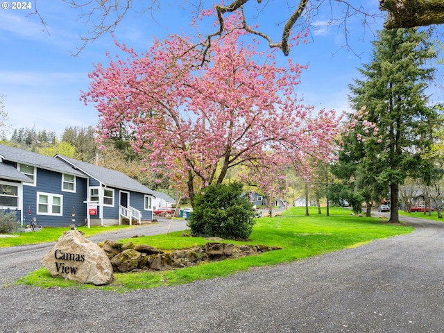 exterior space with a front lawn