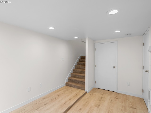 entrance foyer with light hardwood / wood-style flooring