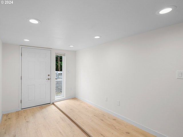 entrance foyer featuring wood-type flooring