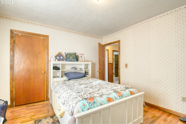 bedroom featuring light hardwood / wood-style flooring