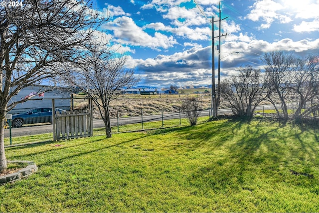 view of yard featuring a rural view