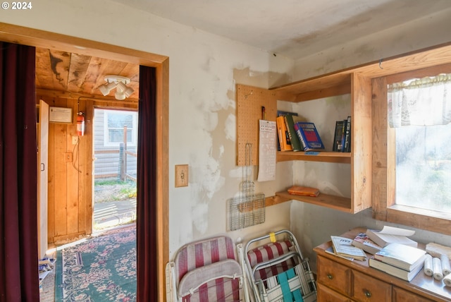 interior space with plenty of natural light and wood ceiling