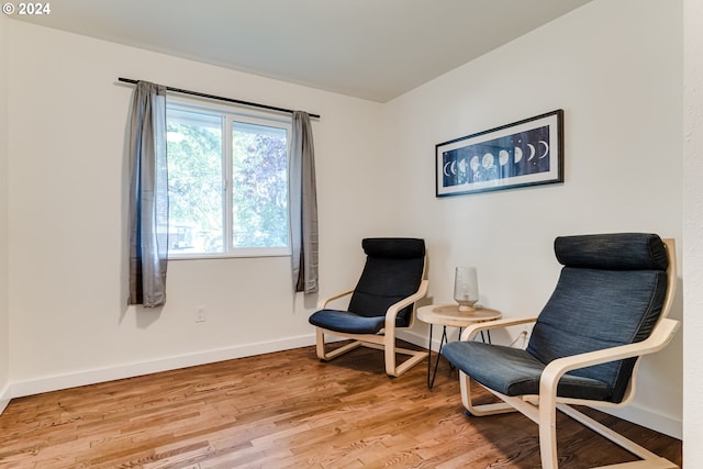 living area featuring hardwood / wood-style floors