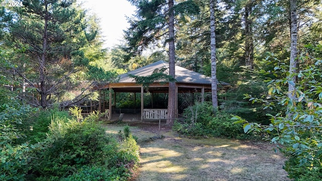 view of yard featuring a gazebo