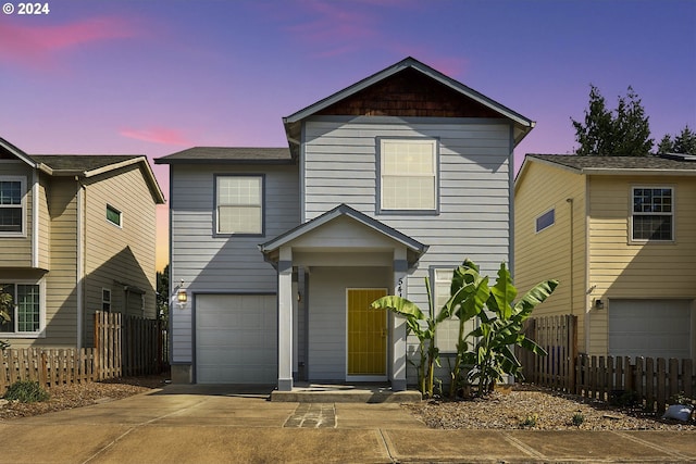 front facade featuring a garage