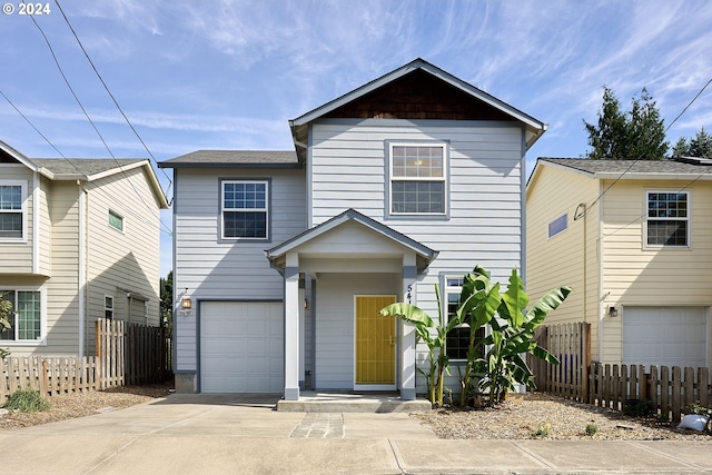 front of property featuring a garage