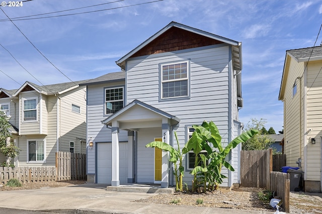 view of property with a garage