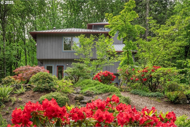 6733 NW Cornell Rd, Portland, OR 97229 - view of home's exterior with a standing seam roof and metal roof