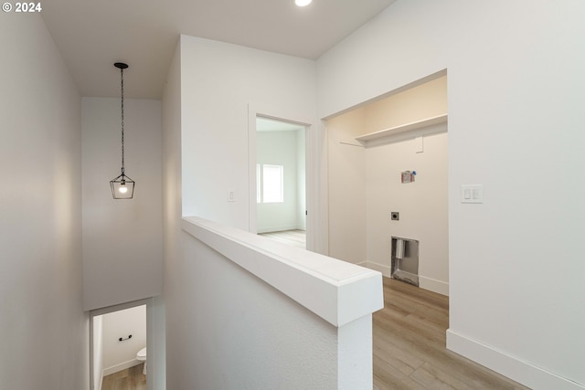 hallway featuring light wood-type flooring